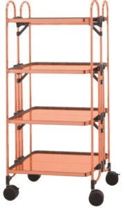 Copper folding table wagon