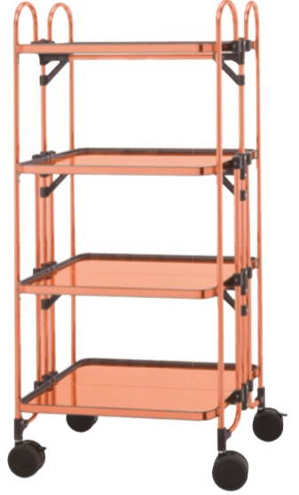 copper folding table wagon